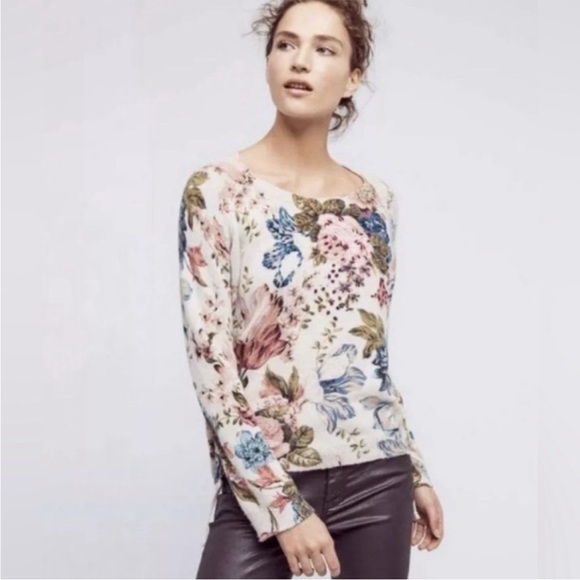 Anthropologie Floral Embroidered Sweater - Picture 2 of 8